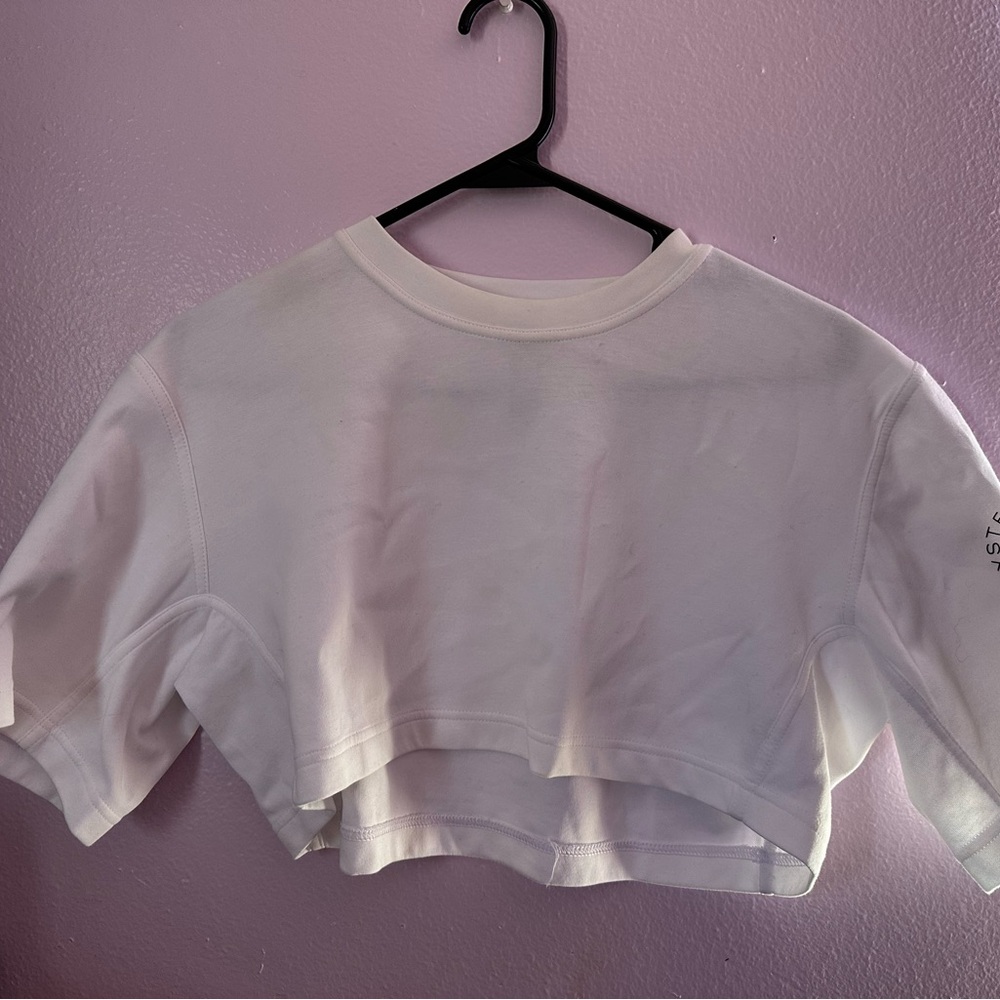 White Cropped Sweatshirt